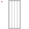 Adiba Solid Wood Internal Door Pair UK Made DD0106C Clear Glass - Mist Grey Premium Primed - Urban Lite® Bespoke Sizes