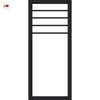 Drake Solid Wood Internal Door UK Made  DD0108F Frosted Glass - Shadow Black Premium Primed - Urban Lite® Bespoke Sizes