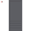 Hirahna Panel Solid Wood Internal Door Pair UK Made DD0109P - Stormy Grey Premium Primed - Urban Lite® Bespoke Sizes