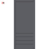 Hirahna Panel Solid Wood Internal Door Pair UK Made DD0109P - Stormy Grey Premium Primed - Urban Lite® Bespoke Sizes