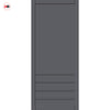 Hirahna Panel Solid Wood Internal Door UK Made  DD0109P - Stormy Grey Premium Primed - Urban Lite® Bespoke Sizes