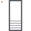 Hirahna Solid Wood Internal Door Pair UK Made DD0109C Clear Glass - Stormy Grey Premium Primed - Urban Lite® Bespoke Sizes
