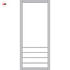 Hirahna Solid Wood Internal Door Pair UK Made DD0109C Clear Glass - Mist Grey Premium Primed - Urban Lite® Bespoke Sizes