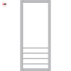Hirahna Solid Wood Internal Door UK Made DD0109C Clear Glass - 7 Colour Options Premium Primed - Urban Lite® Bespoke Sizes