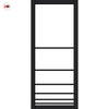 Chord Solid Wood Internal Door Pair UK Made DD0110F Frosted Glass - Shadow Black Premium Primed - Urban Lite® Bespoke Sizes