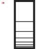 Chord Solid Wood Internal Door UK Made  DD0110F Frosted Glass - Shadow Black Premium Primed - Urban Lite® Bespoke Sizes