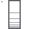 Chord Solid Wood Internal Door Pair UK Made DD0110C Clear Glass - Stormy Grey Premium Primed - Urban Lite® Bespoke Sizes