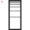 Revella Solid Wood Internal Door Pair UK Made DD0111F Frosted Glass - Shadow Black Premium Primed - Urban Lite® Bespoke Sizes