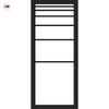 Revella Solid Wood Internal Door UK Made DD0111C Clear Glass - 7 Colour Options Premium Primed - Urban Lite® Bespoke Sizes