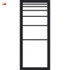 Revella Solid Wood Internal Door UK Made  DD0111F Frosted Glass - Shadow Black Premium Primed - Urban Lite® Bespoke Sizes