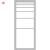 Revella Solid Wood Internal Door Pair UK Made DD0111C Clear Glass - Mist Grey Premium Primed - Urban Lite® Bespoke Sizes