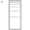 Revella Solid Wood Internal Door UK Made  DD0111F Frosted Glass - Mist Grey Premium Primed - Urban Lite® Bespoke Sizes
