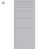 Revella Panel Solid Wood Internal Door UK Made  DD0111P - Mist Grey Premium Primed - Urban Lite® Bespoke Sizes