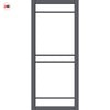 Ebida Solid Wood Internal Door Pair UK Made DD0113F Frosted Glass - Stormy Grey Premium Primed - Urban Lite® Bespoke Sizes