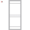 Ebida Solid Wood Internal Door Pair UK Made DD0113F Frosted Glass - Mist Grey Premium Primed - Urban Lite® Bespoke Sizes
