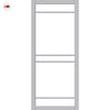Ebida Solid Wood Internal Door UK Made  DD0113C Clear Glass - Mist Grey Premium Primed - Urban Lite® Bespoke Sizes