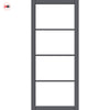 Florence Solid Wood Internal Door UK Made  DD0114F Frosted Glass - Stormy Grey Premium Primed - Urban Lite® Bespoke Sizes