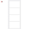 Florence Solid Wood Internal Door UK Made  DD0114F Frosted Glass - Cloud White Premium Primed - Urban Lite® Bespoke Sizes