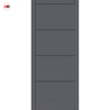 Florence Panel Solid Wood Internal Door UK Made  DD0114P - Stormy Grey Premium Primed - Urban Lite® Bespoke Sizes