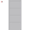 Florence Panel Solid Wood Internal Door UK Made  DD0114P - Mist Grey Premium Primed - Urban Lite® Bespoke Sizes