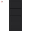 Florence Panel Solid Wood Internal Door Pair UK Made DD0114P - Shadow Black Premium Primed - Urban Lite® Bespoke Sizes