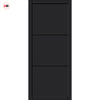 Iretta Panel Solid Wood Internal Door UK Made  DD0115P - Shadow Black Premium Primed - Urban Lite® Bespoke Sizes