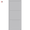 Iretta Panel Solid Wood Internal Door UK Made  DD0115P - Mist Grey Premium Primed - Urban Lite® Bespoke Sizes