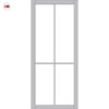 Kora Solid Wood Internal Door Pair UK Made DD0116C Clear Glass - Mist Grey Premium Primed - Urban Lite® Bespoke Sizes
