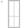 Kora Solid Wood Internal Door Pair UK Made DD0116F Frosted Glass - Mist Grey Premium Primed - Urban Lite® Bespoke Sizes