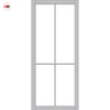 Kora Solid Wood Internal Door UK Made  DD0116C Clear Glass - Mist Grey Premium Primed - Urban Lite® Bespoke Sizes