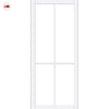 Kora Solid Wood Internal Door Pair UK Made DD0116F Frosted Glass - Cloud White Premium Primed - Urban Lite® Bespoke Sizes