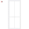 Kora Solid Wood Internal Door UK Made  DD0116F Frosted Glass - Cloud White Premium Primed - Urban Lite® Bespoke Sizes