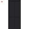 Kora Panel Solid Wood Internal Door UK Made  DD0116P - Shadow Black Premium Primed - Urban Lite® Bespoke Sizes