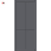 Kora Panel Solid Wood Internal Door Pair UK Made DD0116P - Stormy Grey Premium Primed - Urban Lite® Bespoke Sizes