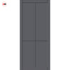 Kora Panel Solid Wood Internal Door UK Made  DD0116P - Stormy Grey Premium Primed - Urban Lite® Bespoke Sizes