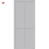 Kora Panel Solid Wood Internal Door UK Made  DD0116P - Mist Grey Premium Primed - Urban Lite® Bespoke Sizes