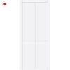 Kora Panel Solid Wood Internal Door Pair UK Made DD0116P - Cloud White Premium Primed - Urban Lite® Bespoke Sizes
