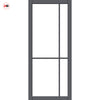 Lerens Solid Wood Internal Door Pair UK Made DD0117C Clear Glass - Stormy Grey Premium Primed - Urban Lite® Bespoke Sizes