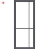 Lerens Solid Wood Internal Door UK Made  DD0117F Frosted Glass - Stormy Grey Premium Primed - Urban Lite® Bespoke Sizes