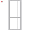 Lerens Solid Wood Internal Door Pair UK Made DD0117C Clear Glass - Mist Grey Premium Primed - Urban Lite® Bespoke Sizes