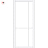 Lerens Solid Wood Internal Door UK Made  DD0117C Clear Glass - Cloud White Premium Primed - Urban Lite® Bespoke Sizes