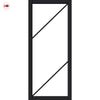 Aria Solid Wood Internal Door UK Made  DD0124F Frosted Glass - Shadow Black Premium Primed - Urban Lite® Bespoke Sizes