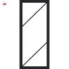 Aria Solid Wood Internal Door UK Made  DD0124C Clear Glass - Shadow Black Premium Primed - Urban Lite® Bespoke Sizes