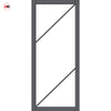 Aria Solid Wood Internal Door Pair UK Made DD0124F Frosted Glass - Stormy Grey Premium Primed - Urban Lite® Bespoke Sizes