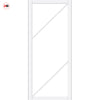 Aria Solid Wood Internal Door Pair UK Made DD0124F Frosted Glass - Cloud White Premium Primed - Urban Lite® Bespoke Sizes