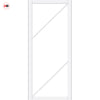 Aria Solid Wood Internal Door UK Made  DD0124C Clear Glass - Cloud White Premium Primed - Urban Lite® Bespoke Sizes