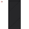 Aria Panel Solid Wood Internal Door Pair UK Made DD0124P - Shadow Black Premium Primed - Urban Lite® Bespoke Sizes