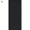 Aria Panel Solid Wood Internal Door UK Made  DD0124P - Shadow Black Premium Primed - Urban Lite® Bespoke Sizes