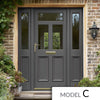 Exterior Victorian Nightingale 3L 2P Front Door with Two Sidelights - Customisable: Size, Colour, Glass and Sidelight Options