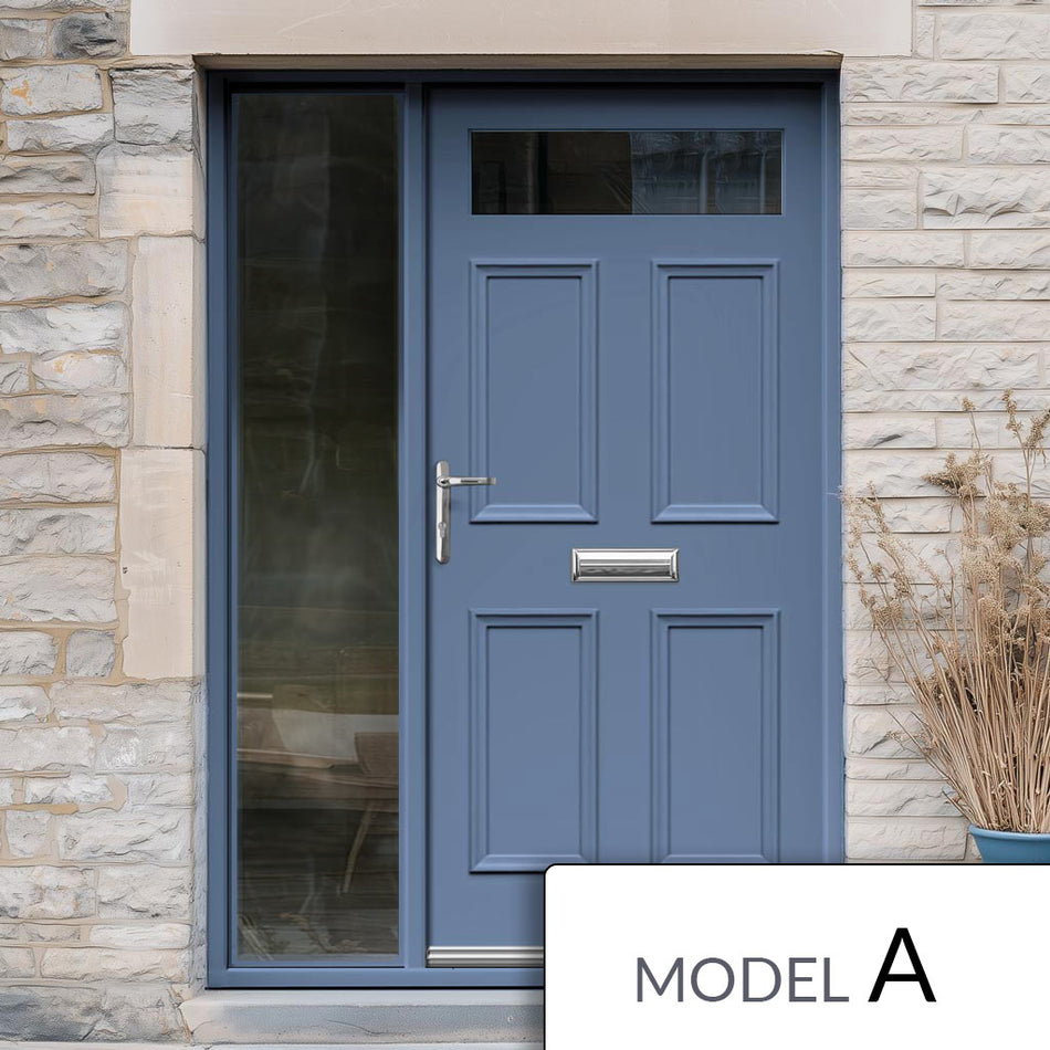 Exterior Victorian Nightingale 1L 4P Door with Single Sidelight - Customisable: Size, Colour, Glass and Sidelight Options